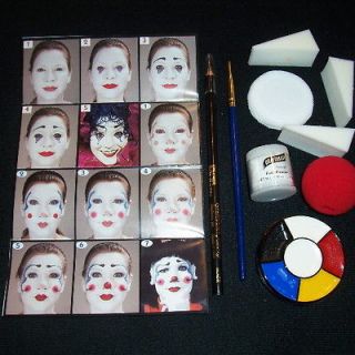 Professional Clown Makeup Kit Face Painting Stage Hallowen Costume Set 