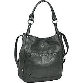 Lucky Brand Sunset Junction Convertible Black Leather Tote NWT $199