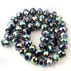   Faceted Crystal Glass Rondelle Abacus Loose Beads 16.5L Strand