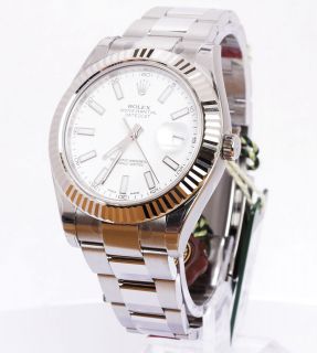 UNWORN AUTHENTIC 41MM WHITE DIAL ROLEX DATEJUST II STAINLESS STEEL 