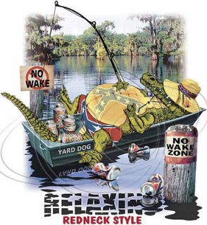 Dixie Tshirt Relaxin Redneck Style Rebel South Swamp Fish Gator 