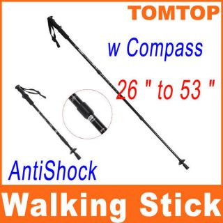Durable AntiShock Hiking Walking Stick Pole Retractable Adjustable 