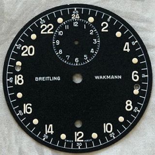 5ea Breitling Wakmann 2 Dial Dials For 3 1/8 Inch Aircraft Clock 73 mm 