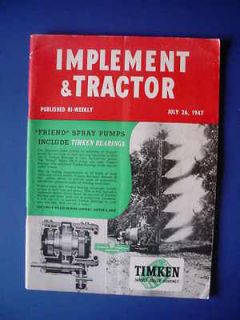 27/1947 Implement & Tractor Farm Magazine Agriculture Dairy 