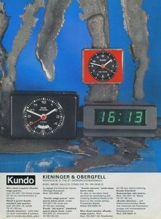 1977 Kundo Clock Company Kieninger & Obergfell 1977 Swiss Ad Suisse 