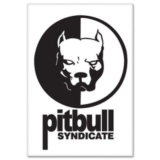 Pitbull Syndicate Dog Face Video Game Logo Car Bumper Blk/Wht Decal 4 