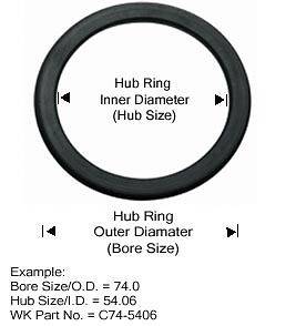 Set of 4 Polycarbonate Plastic Hub Centric Rings 67mm OD 60.1mm ID 