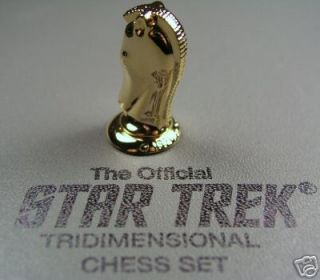 Franklin Mint Star Trek 3D Chess   Gold Plated Knight