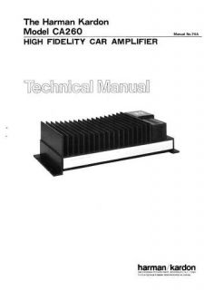 Harman Kardon CA260 Technical (Service) Manual