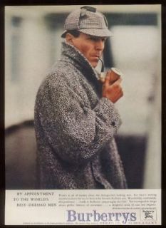 1957 Sherlock Holmes theme Burberrys coat print ad