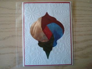 Iris folding Christmas Ornament (6 card fronts) embossed