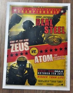 REAL STEEL IMAX MINI MOVIE POSTER ZUES VS ATOM LIMITED EDITION HUGH 