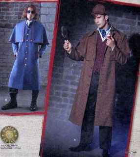 Sherlock Holmes Mens costume pattern sz 38 40 42 44 coat hat S2517