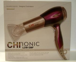 CHI Ionic Designer Chameleon Hair Dryer Low EMF GF1620 with Diffusers 
