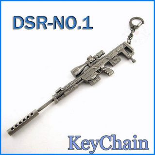 MINIATURE Military DSR NO.1 sniper rifle Band muffler Keychain ring 