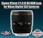 Sigma 85mm f/1.4 EX DG HSM for Nikon DSLRs D5000 D3000 D3100 D3200 