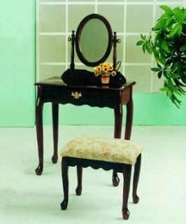 New wood vanity makeup table set W/ bench from Welcome iHome