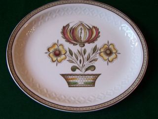 Vtg Alfred Meakin Homespun Oval Serving Platter Staffordshire England 