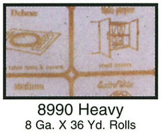 Heavy 8 Gauge, Gold Paper Clear Vinyl 54 Wide 36 Yard Roll 8990A