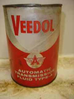 Vintage VEEDOL Automatic Transmission Fluid Quart Cardboard Can 