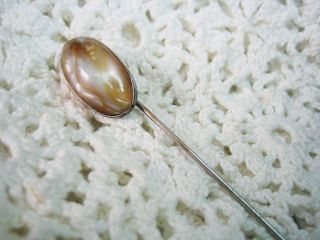 Vintage 30s Pearl Blister Sterling Stick Pin Brooch
