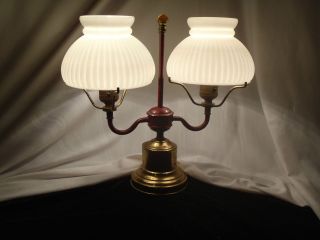 Vintage Small Victorian Style Double Student Lamp ~ Electrified ~ VERY 