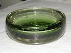 Whitefriars Green Art Glass Controlled Bubble Bowl Dish Paperweight