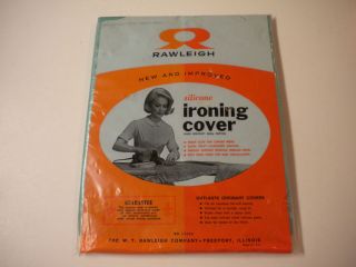 Vintage Rawleigh Silicone Ironing Board Cover, Shiny Green / Teal