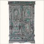   Wood Hand Carved Double Door Clothes Wardrobe Armoire Wooden Furniture