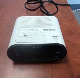 Sony ICF C218 Automatic Time Set Clock Radio FM/AM WHITE COLOR USED 