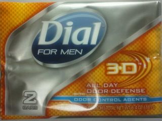 32) NEW Dial for Men 3 D All Day Deodorant Bar Soap 3.2oz