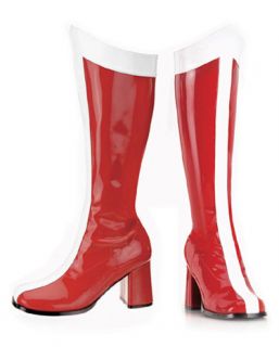 Red Patent Go Go 3 Sexy Wonder Woman Costume Boots