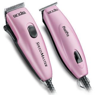ANDIS PIVOT PINK PRO TRIMMER AND SPEED MASTER CLIPPER DUETTE COMBO 