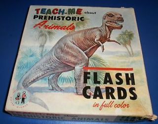 Vintage 1962 Flash Cards Prehistoric Animals & Dinosaurs w/ James 