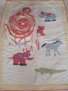   Barn Kids Safari Zoo Animals Crib Blanket Quilt Bumper Pads EUC