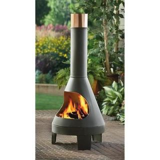 LOOK NEW OUTDOOR OVEN FIREPLACE PATTIO Chiminea / W Grill BURNING FIRE 