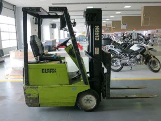 CLARK TM12 FORKLIFT ELECTRIC WITH CHARGER HI LO ONE OWNER CLEAN 