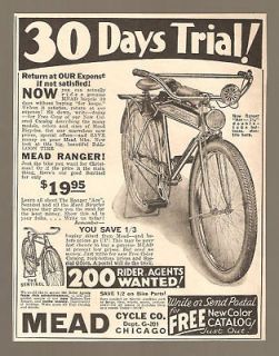 1934 MEAD Bicycle ad ~ New Ranger Ace or Sentinel Bikes