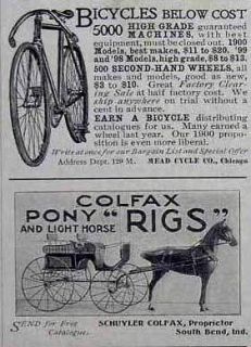 1903 Colfax pony rigs & horse & Mead Cycle bicycles AD