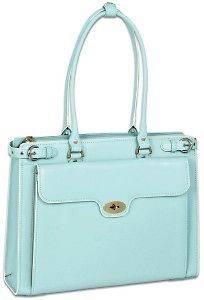 McKlein Leather Womens Briefcase w/ Removable Sleeve In blue