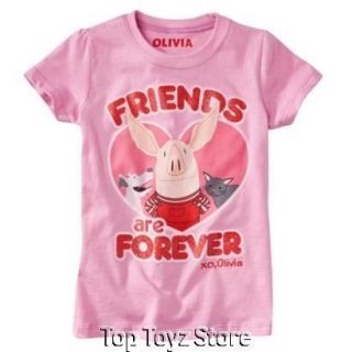 NEW~OLIVIA the Pig Girls Pink Friends are Forever Short Sleeve Shirt 