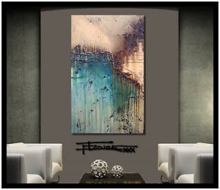 MODERN CONTEMPORARY ABSTRACT CANVAS PAINTING 60x24x1.5 Ready to Hang 