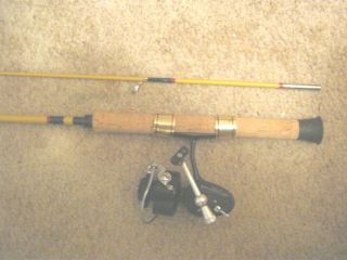   Mitchell 308 French reel And 5.5 fit 2 piece Wright McGill rod   nice