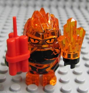NEW Lego Power Miners FIRAX LAVA ROCK MONSTER  Trans Orange w/Dynamite 