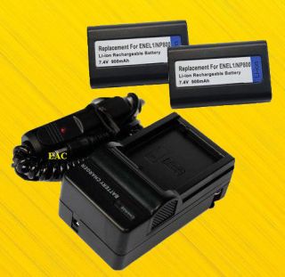 2x Battery+Charge​r for NIKON ENEL1 COOLPIX E8700 E4500 E5400 E5000 