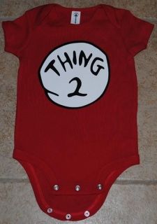 New Dr. Seuss Thing 1 2 3 4 5 6 Romper Snap Tee Suit Baby Diaper 