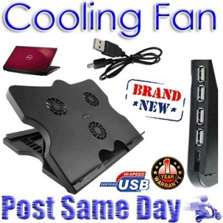 Laptop Stand Cooling Pad Fan with 6 Adjustable Levels +4 Port USB Hub 