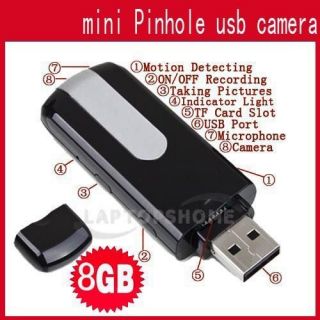 8GB Mini Pinhole Usb U U8 Camera DV Surveille DVR HD Audio Disk