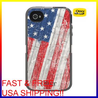 Rustic Flag]Otterbox iPhone 4S /4 Anthem Defender Case+Holster+Built 