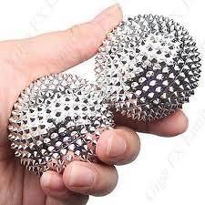 Pair Magnetic Hand Palm Acupuncture Ball Needle Massage New Pack Of 2